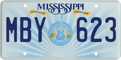 MS license plate MBY623