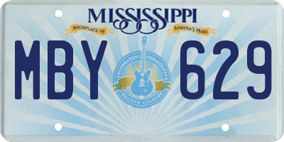 MS license plate MBY629