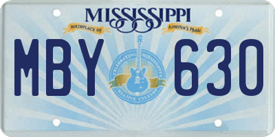 MS license plate MBY630