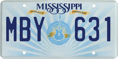 MS license plate MBY631