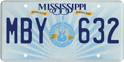 MS license plate MBY632