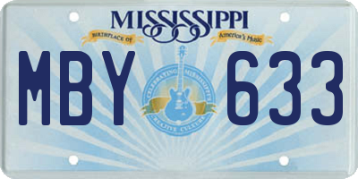 MS license plate MBY633