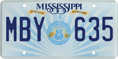 MS license plate MBY635