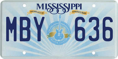 MS license plate MBY636