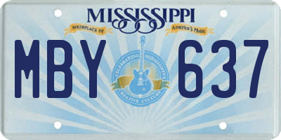 MS license plate MBY637