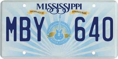 MS license plate MBY640