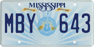 MS license plate MBY643