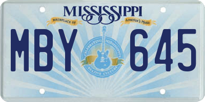 MS license plate MBY645