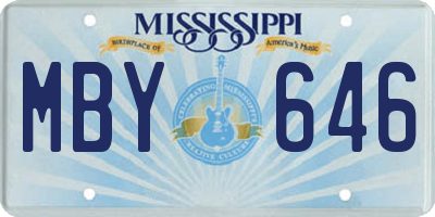 MS license plate MBY646