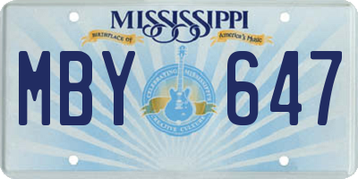 MS license plate MBY647