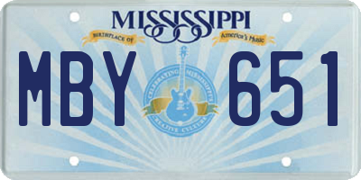 MS license plate MBY651