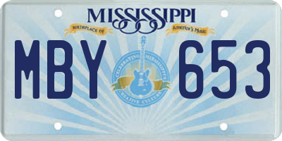 MS license plate MBY653