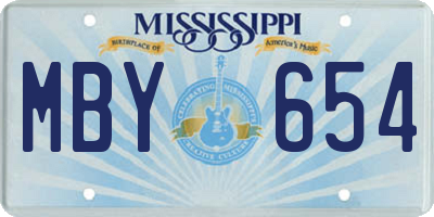 MS license plate MBY654