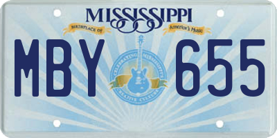 MS license plate MBY655