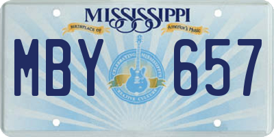 MS license plate MBY657