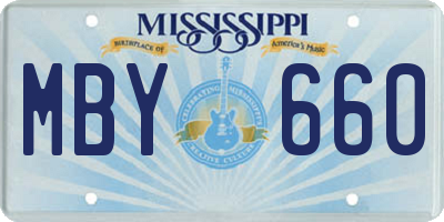 MS license plate MBY660