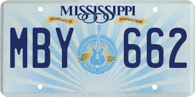 MS license plate MBY662