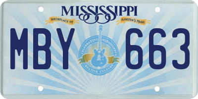 MS license plate MBY663