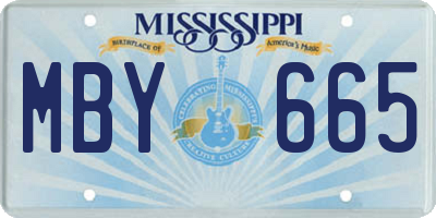 MS license plate MBY665