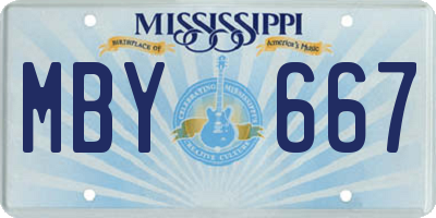 MS license plate MBY667