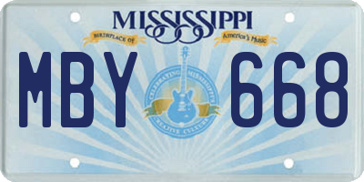 MS license plate MBY668