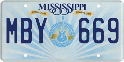 MS license plate MBY669