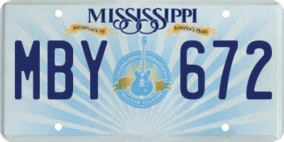 MS license plate MBY672