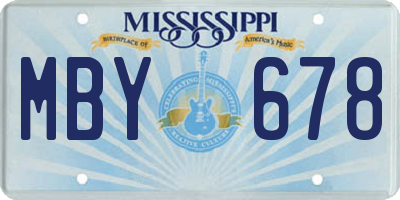 MS license plate MBY678