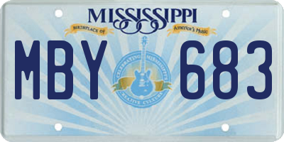 MS license plate MBY683