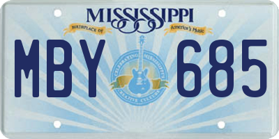 MS license plate MBY685
