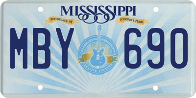 MS license plate MBY690