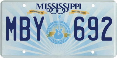 MS license plate MBY692