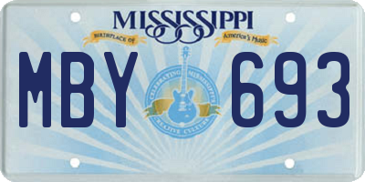 MS license plate MBY693