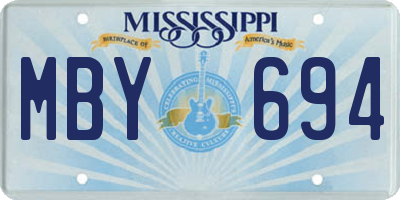 MS license plate MBY694