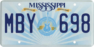 MS license plate MBY698