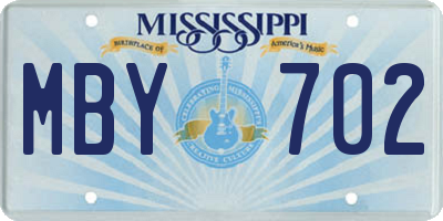 MS license plate MBY702