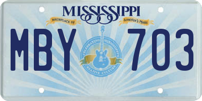 MS license plate MBY703