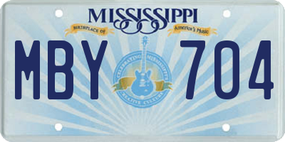 MS license plate MBY704