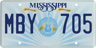 MS license plate MBY705