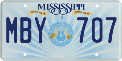 MS license plate MBY707