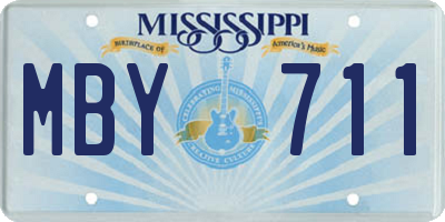 MS license plate MBY711