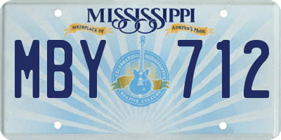 MS license plate MBY712