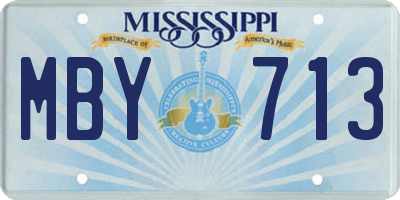 MS license plate MBY713