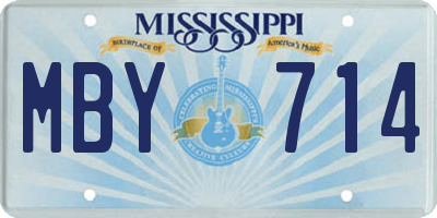 MS license plate MBY714