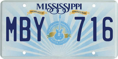 MS license plate MBY716