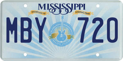 MS license plate MBY720