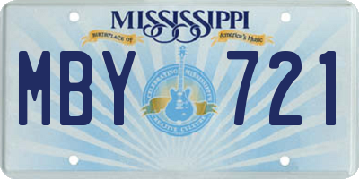MS license plate MBY721