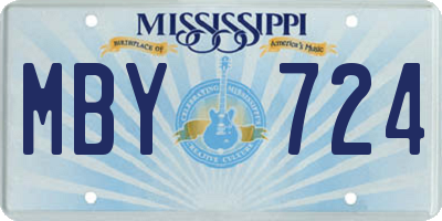 MS license plate MBY724