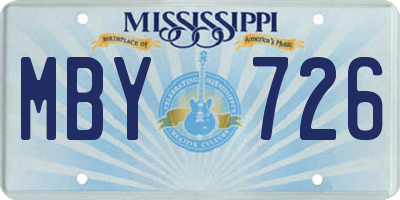 MS license plate MBY726