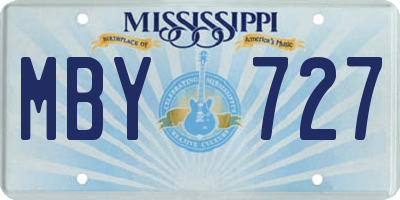 MS license plate MBY727